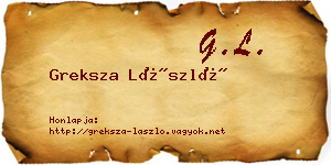 Greksza László névjegykártya